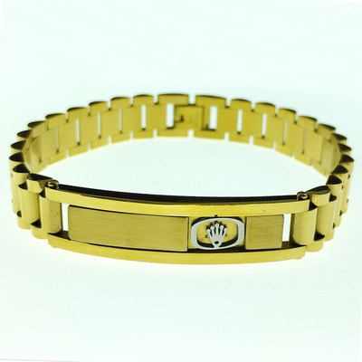 دستبند مردانه مدل استیل طرح رولکس کد 13337052