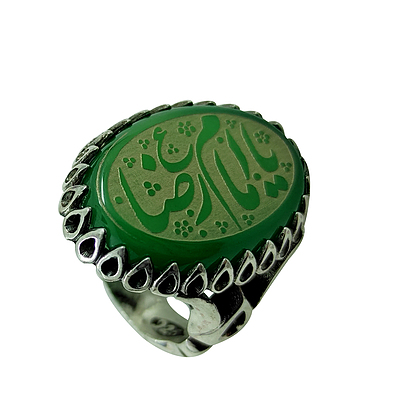 انگشتر نقره عقیق خطی مردانه یا امام رضا 11410767